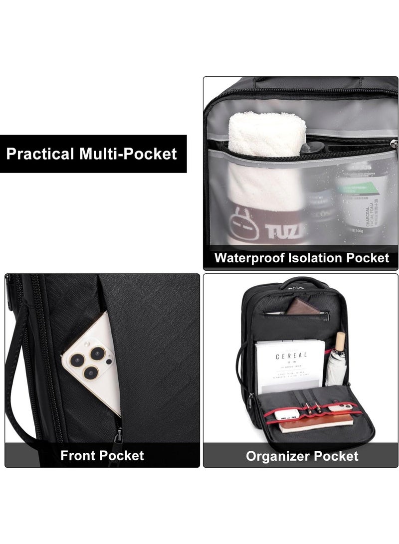 أركتيك هانتر حقيبة ظهر للسفر من Arctic Hunter مقاس 15.6 بوصة للكمبيوتر المحمول مع جيب مخصص للكمبيوتر اللوحي، حقيبة كمبيوتر محمول قابلة للتوسيع مع منفذ شحن USB، حقيبة ظهر مقاومة للماء ومضادة للسرقة للرجال. - Image 3